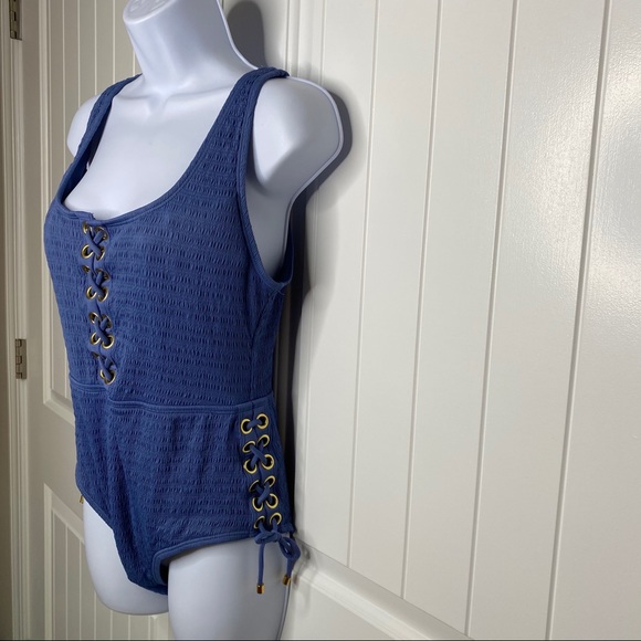 5/$25! Time and Tru blue lace up swim suit size large - Picture 4 of 7